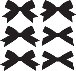 Seamless pattern with stylish black ribbon bows for gifts design