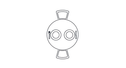 Obraz premium Simple Round Table Setting with Two Plates and Cutlery.