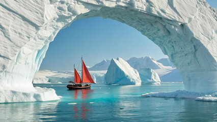 Gateway to the Arctic: Red Sail in an Ice Frame