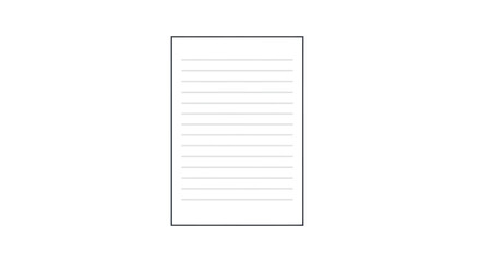 White Ruled Paper Sheet with Horizontal Lines for Writing.