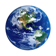 A detailed image of planet Earth showing continents and oceans from space against black