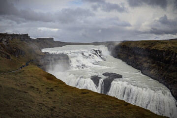 A beautiful morning landscape of Gullfoss in Iceland