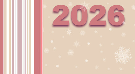 The inscription 2026 for New Year's decoration. On a background with the trending colors of 2026. Computer graphics.