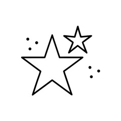 Two stars with small dots arranged on a white space on transparent background