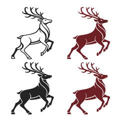 Christmas Reindeer Illustration with Decorative Antlers
