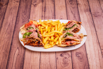 Classic chopped hard-boiled egg sandwich with mayonnaise and mustard on crustless white bread