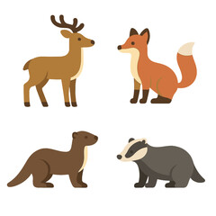Obraz premium Adorable forest animals enjoying nature's serene beauty together