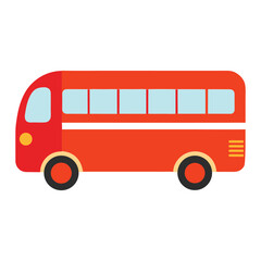 Vector illustration of bus, colorful and flat design style isolated on white background.
