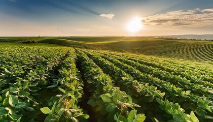 Ai Generated Ai Generative Farm Harvest Green Soybean Field Outdoor Nature Plant Vegetable Organic Eco Product Graphic Art