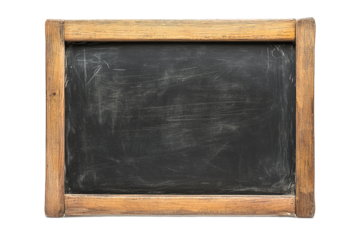 Rustic chalkboard with wooden frame for your message on transparent background