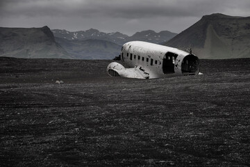 Abandoned plane wreck  of the US Navy in Iceland