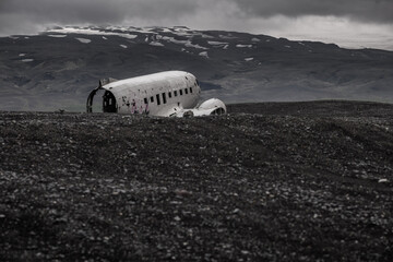 Abandoned plane wreck  of the US Navy in Iceland