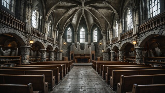 Infernal choir chamber where screams become music of despair