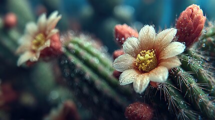  A photo of a cactus with its petals spread out