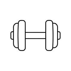Outline drawing of a dumbbell exercise tool on transparent background