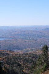 aerial view of the mountains in mount tremblant, quebec canada
