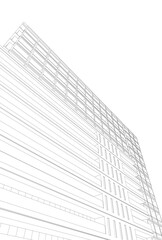 Modern building architectural 3d illustration