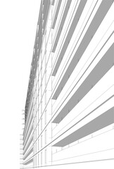 Modern building architectural 3d illustration