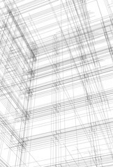 Modern building architectural 3d illustration