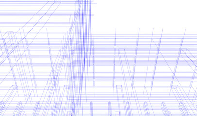 Modern building architectural 3d illustration