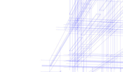 Modern building architectural 3d illustration