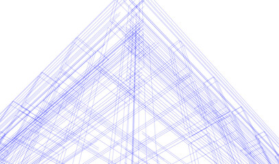Modern building architectural 3d illustration