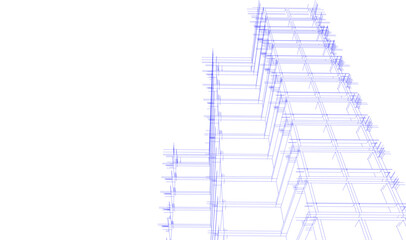 Modern building architectural 3d illustration