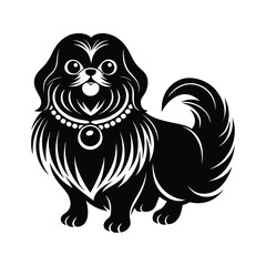 Regal Pekingese From China Chest Up Tiara Vector Illustration