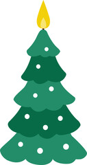 Vector Illustration of Christmas tree shaped candle.
Holiday home decoration clipart  isolated.
Transparent background.