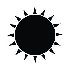 Black silhouette solar eclipse vector art illustration