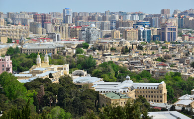 A Panorama view of Baku seen from the Upland Park in Baku, the capital of Azerbaijan