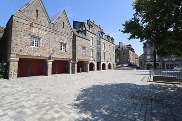 La place de la rue du beffroi, ville de Fougères, département d'Ille et Vilaine, Bretagne, France

