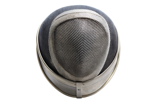 Fencing Mask, detailed, cutout, PNG, isolated on white or transparent background, AI
