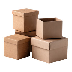 Stack of Brown Cardboard Boxes for Packaging and Shipping Items