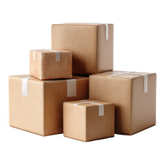 Stacked Brown Cardboard Boxes for Shipping and Storage Purpose
