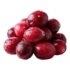 Fresh and Juicy Red Fruits Piled Together on a White Background