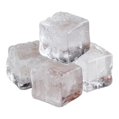 Crystal Clear Ice Cubes on a White Background for Refreshing Drinks