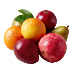 Fresh and Colorful Assortment of Juicy Fruits on White Background