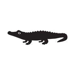 PrintCrocodile and alligator silhouette set Isolated on White Background. Crocodile Vector Illustration. Crocodile Art work.