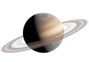 Realistic Illustration of Saturn with Rings and Atmospheric Details