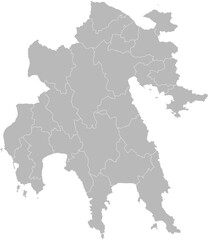 Peloponnese, Greece – administrative vector map with municipality boundaries (Web Mercator projection, PPT-compatible & fully editable)
