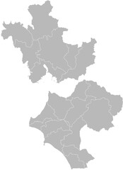 Western Greece, Greece – administrative vector map with municipality boundaries (Web Mercator projection, PPT-compatible & fully editable)