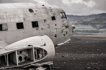 Abandoned plane wreck  of the US Navy in Iceland