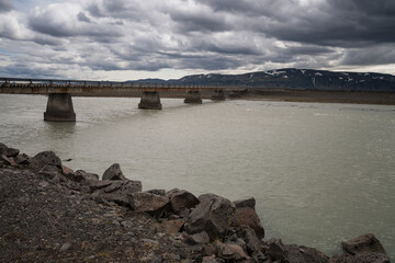 Small bridge over a river in Iceland