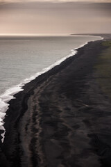 Coastline in Iceland near cape Dyrholaey