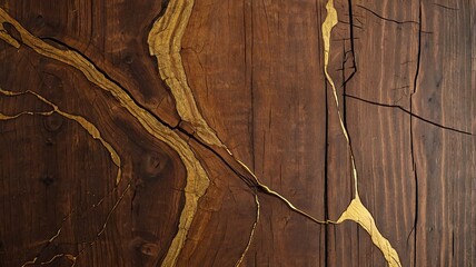 Detailed wood planks in warm tones with golden accents. Concept for designer textures or creating a rustic corporate identity, a minimalist, eco-friendly autumn banner