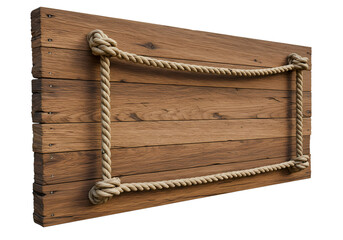 Rustic Wooden Board with Nautical Rope Border Decor