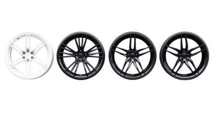 Stylish Car Wheels on Transparent Background