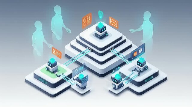 Decentralized Network with Human Avatars and Data Flow.