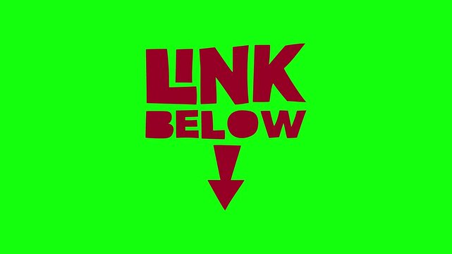 Link Below Hand Drawn  Text on Green Background
